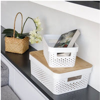 Oasis Home Storage Box, All Purpose Bin With Bamboo Lid