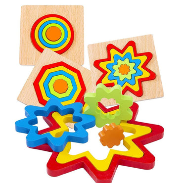 Wooden Colorful Stacking Blocks Set