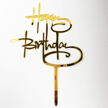 Gold Cake Topper Acrylic 10 pcs