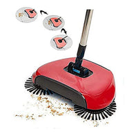 2 in 1 Hand Push Sweeper Broom Floor Cleaner Mop Dust Bin 360 Rotating Plastic Wet and Dry Broom