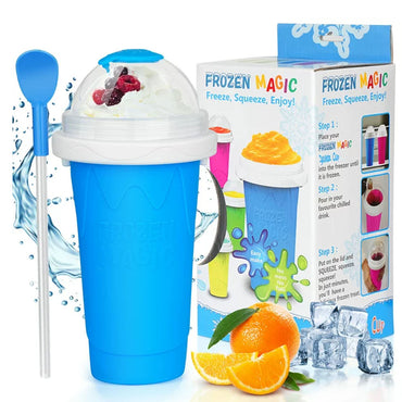 Quick Frozen Magic Cup, Double Layers Slushie Cup, DIY Homemade Squeeze Icy Cup, Fasting Cooling Make And Serve Slushy Cup For Milk Shake, Smoothies