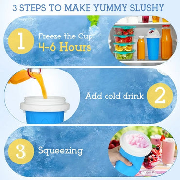 Quick Frozen Magic Cup, Double Layers Slushie Cup, DIY Homemade Squeeze Icy Cup, Fasting Cooling Make And Serve Slushy Cup For Milk Shake, Smoothies