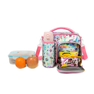(NET) Kids lunch bag insulated lunch bag school nursery lunch bag double tier food lunch bag laser unicorn / 22049-UC