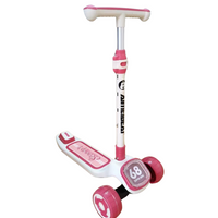 (Net) Adjustable Height Flashing LED 3 Wheel Scooter