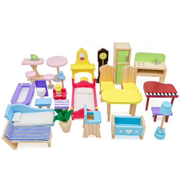 (Net) Wooden Grand Mansion Doll house Playset