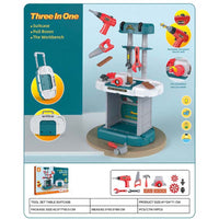 (Net) 3 In 1 Small Engineer Build Beam Workshop Playset With Travel Luggage Trolley For Kids