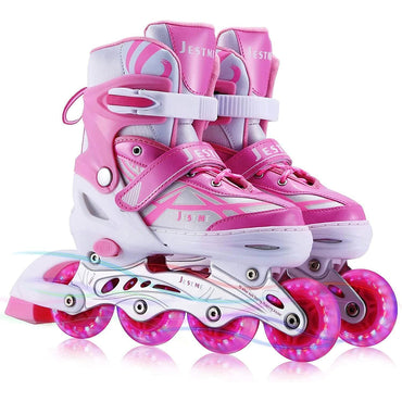 (Net) Large Adjustable Roller Skates 4 Wheelers Skating Shoes With Flashing Led Light On Wheels (Copy) (Copy)