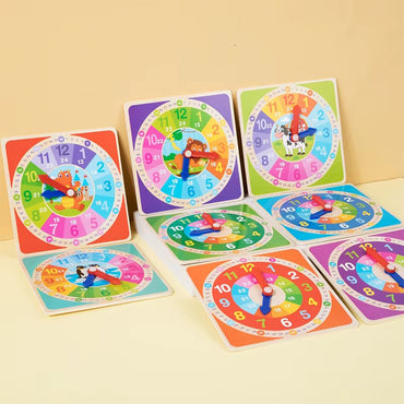 Wooden Clock Model Enlightening Teaching Time Children Toy Classic Educational Toys