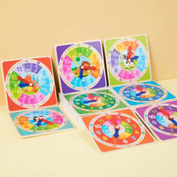 Wooden Clock Model Enlightening Teaching Time Children Toy Classic Educational Toys