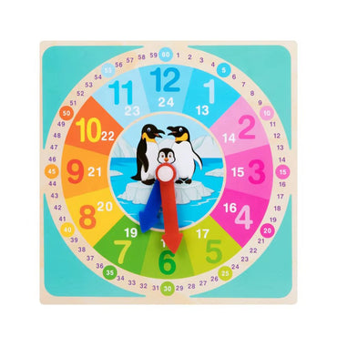 Wooden Clock Model Enlightening Teaching Time Children Toy Classic Educational Toys