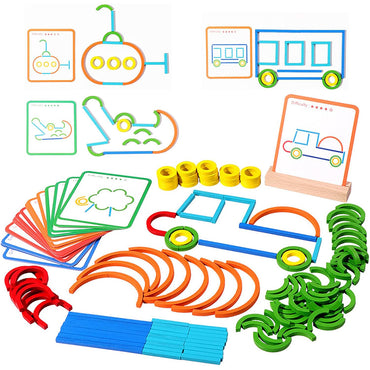 Sticks and Rings Puzzle Stem Kindergarten For Kids