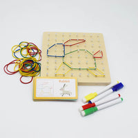 Wooden Montessori Toys Funny Nail Board Geometry Puzzle