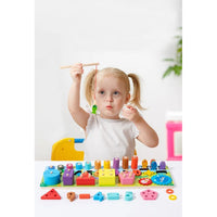 Educational Toy Sorter Numbers Magnetic Fishing Gears Pyramids Geometric Figures