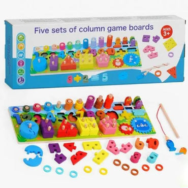 Educational Toy Sorter Numbers Magnetic Fishing Gears Pyramids Geometric Figures