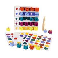 Wooden Puzzle Variable Rainbow Nut Shape Assembly Screw Box Toy