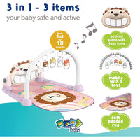 (Net) Lion Baby Play Mat And Piano Gym With Tummy Time & Musical Light