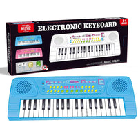 Blue Electronic Keyboard Piano With Microphone