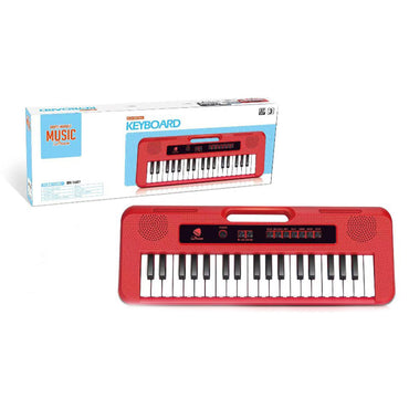 Red Electronic Keyboard Piano With Microphone