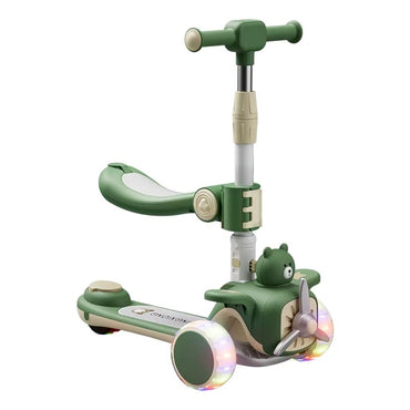 (Net) Foldable And Adjustable Baby Scooter With Gravity Steering And LED Flashing 3 Wheels Safe And Fun Ride