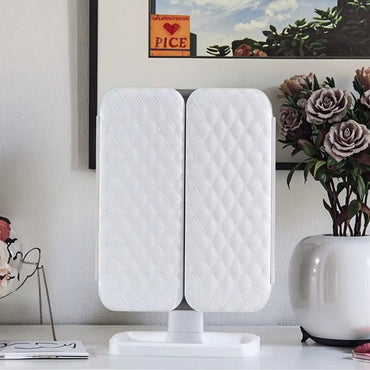 Rechargeable Desktop LED Cosmetic Mirror Storage Box Adjustable Three-Sided Folding