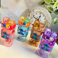 Water And Juice Bottle With Two Different Drinking Nozzles With Straw And Rope 500 ML