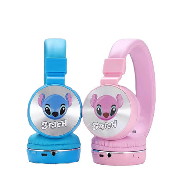 (Net) Stitch Colorful Cartoon Wireless Headphones BT Earphone Foldable Headset