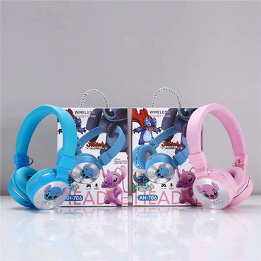 (Net) Stitch Colorful Cartoon Wireless Headphones BT Earphone Foldable Headset