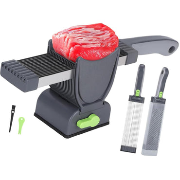 (Net) Stainless Steel Manual Food Slicer Multipurpose Meat Cleaver Kitchen Chicken