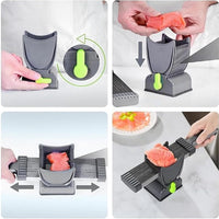 (Net) Stainless Steel Manual Food Slicer Multipurpose Meat Cleaver Kitchen Chicken