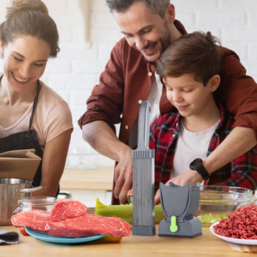 (Net) Stainless Steel Manual Food Slicer Multipurpose Meat Cleaver Kitchen Chicken