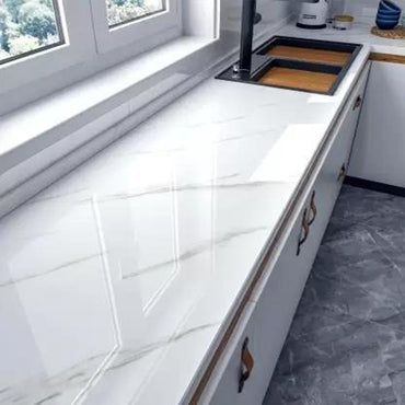 Glossy Kitchen White Peel And Stick Self Adhesive Waterproof Marble Wallpaper Sticker
