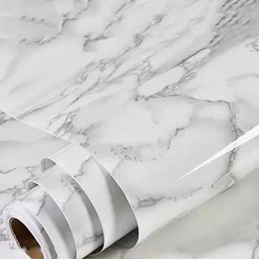 Glossy Kitchen White Peel And Stick Self Adhesive Waterproof Marble Wallpaper Sticker