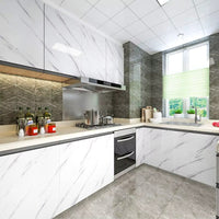 Glossy Kitchen White Peel And Stick Self Adhesive Waterproof Marble Wallpaper Sticker