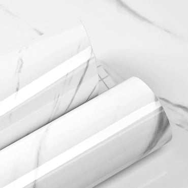 Glossy Kitchen White Peel And Stick Self Adhesive Waterproof Marble Wallpaper Sticker