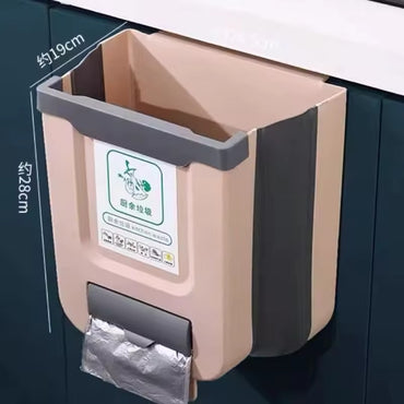 Kitchen Trash Can Hanging Foldable Home Sanitary Bin Cabinet Door Wall Mounted Storage
