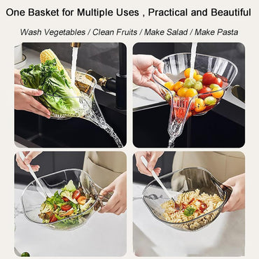 Multifunctional Kitchen Washing Basket With Dishwashing Cloth And Dry Separation Filter With Funnel