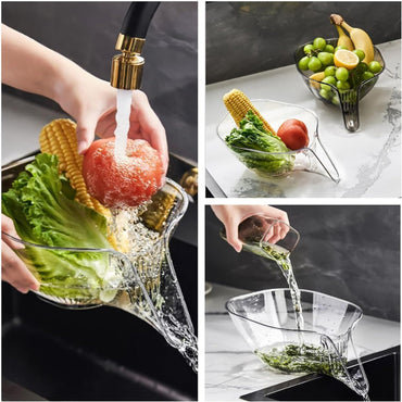 Multifunctional Kitchen Washing Basket With Dishwashing Cloth And Dry Separation Filter With Funnel