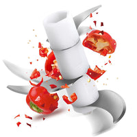 (Net) USB Rechargeable Home Electric Onion Chopper Stainless Steel Blades