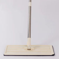 (Net) Household Cleaning Tool Wet Dry Hand-Free Mop Bucket Set With Plastic Basket Cloth Material