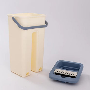 (Net) Household Cleaning Tool Wet Dry Hand-Free Mop Bucket Set With Plastic Basket Cloth Material