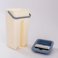 (Net) Household Cleaning Tool Wet Dry Hand-Free Mop Bucket Set With Plastic Basket Cloth Material