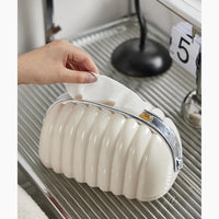 Plastic Decorative Tissue Organizer Box Designed With Shell Shaped Modern Design