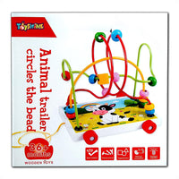 Wooden Toys Rolling Bead Maze Pull Car Roller Coaster