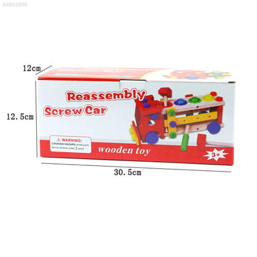 Wooden Screw Car Vehicle Randomly Multifunction Building Blocks Knock Hammer Ball