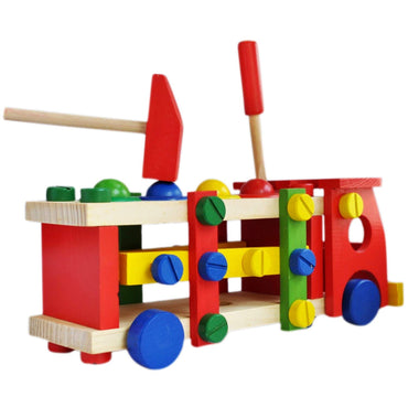 Wooden Screw Car Vehicle Randomly Multifunction Building Blocks Knock Hammer Ball