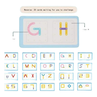 Wooden Toy Puzzle Nail Board Letters And Numbers