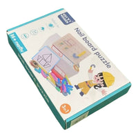 Wooden Toy Puzzle Nail Board Letters And Numbers