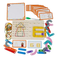 Wooden Toy Puzzle Nail Board Letters And Numbers