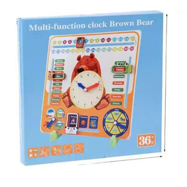 Wooden Bear Multifunctional Calendar Clock