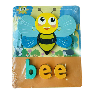 Wooden Shaped Puzzle With English Spelling Words